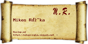 Mikes Réka névjegykártya